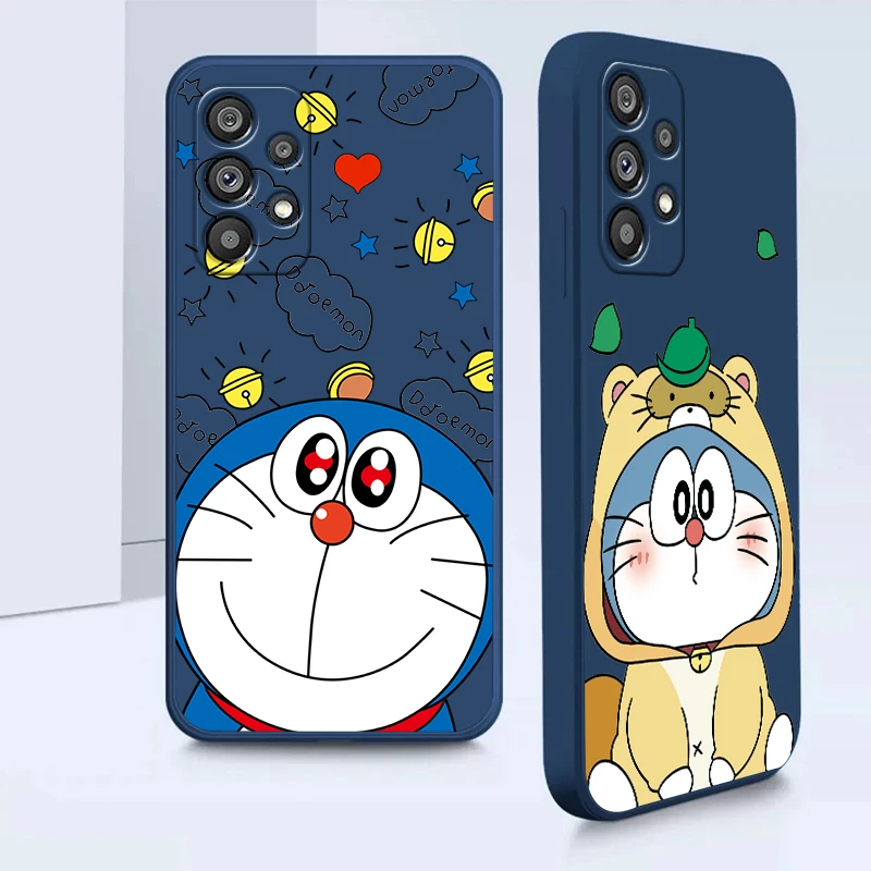 

Phone Case For Samsung Galaxy A73 A53 A33 A52 A32 A22 A71 A51 A21S A03S A50 5G Doraemon Anime Cartoon Art Liquid Rope Cover