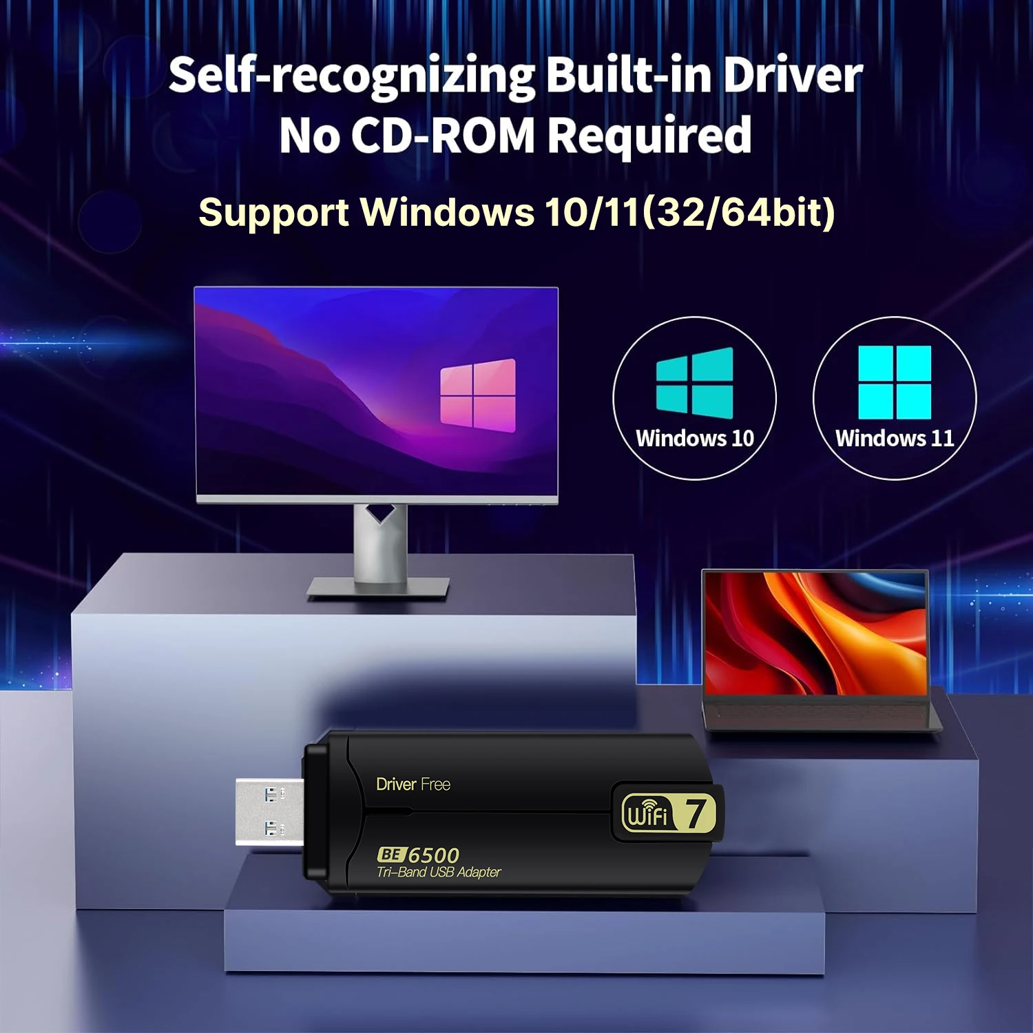 USB 3 0 Wi-Fi 7 BE6500 беспроводной адаптер 2 4G &amp 5G 6G трехдиапазонный один приемник 802.11BE