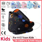Детские маски kn95, одобренные CE, детские маски, маски для детей, Корейская мультяшная рыба, детские одноразовые маски для девочек с принтом kf94mask