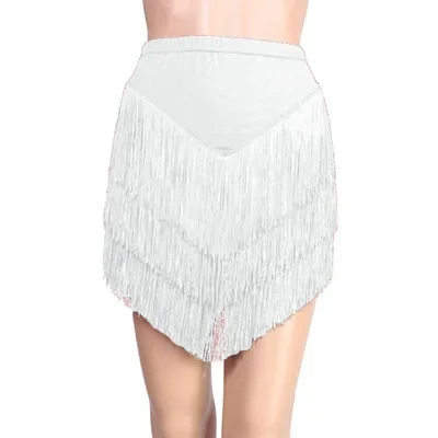 Женское платье для латиноамериканских танцев короткое с бахромой новое