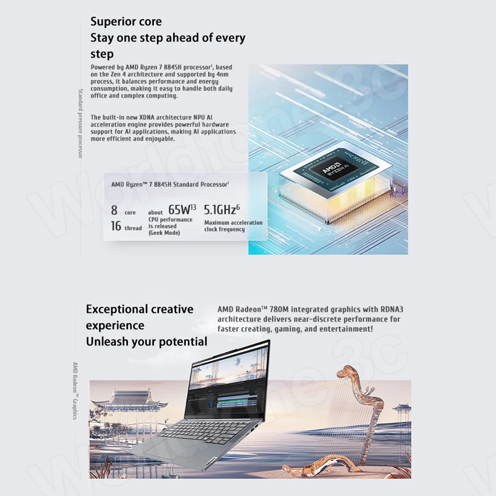 Ноутбук Lenovo ThinkBook 14+ Ryzen R7 8745H/8845H RAM 16 ГБ/24 ГБ LPDDR5x 512G/1T SSD 14 5-дюймовый 3K-экран ПК НОВЫЙ