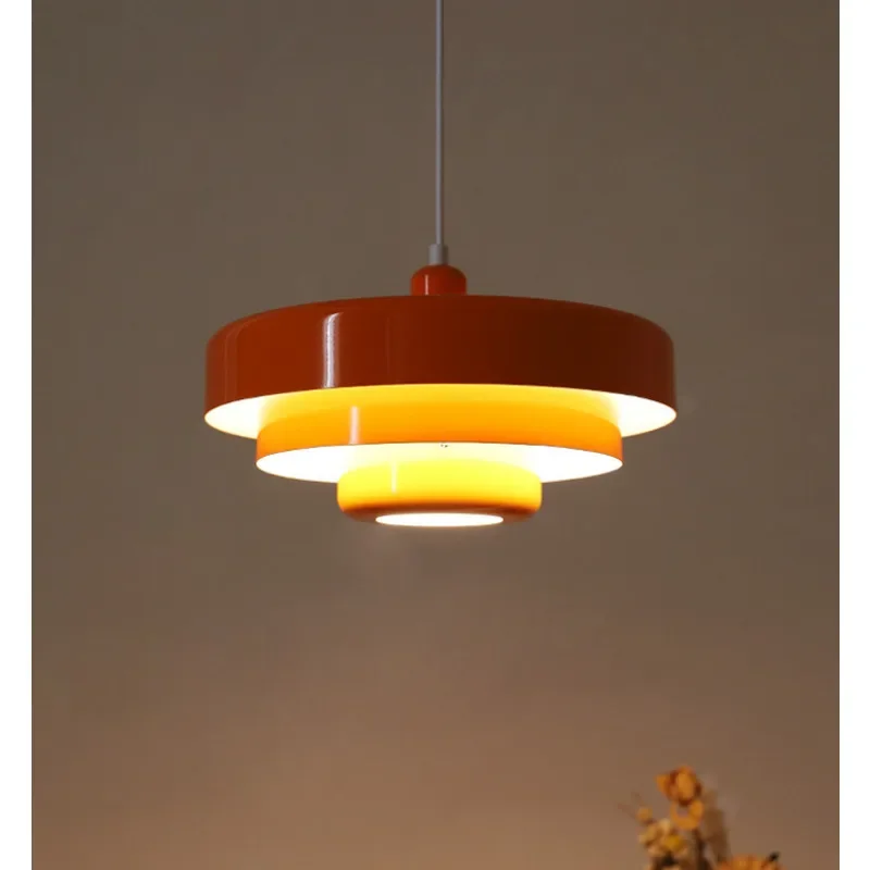 Средневековый Ретро Оранжевый Подвесной Светильник Столовая Ресторан