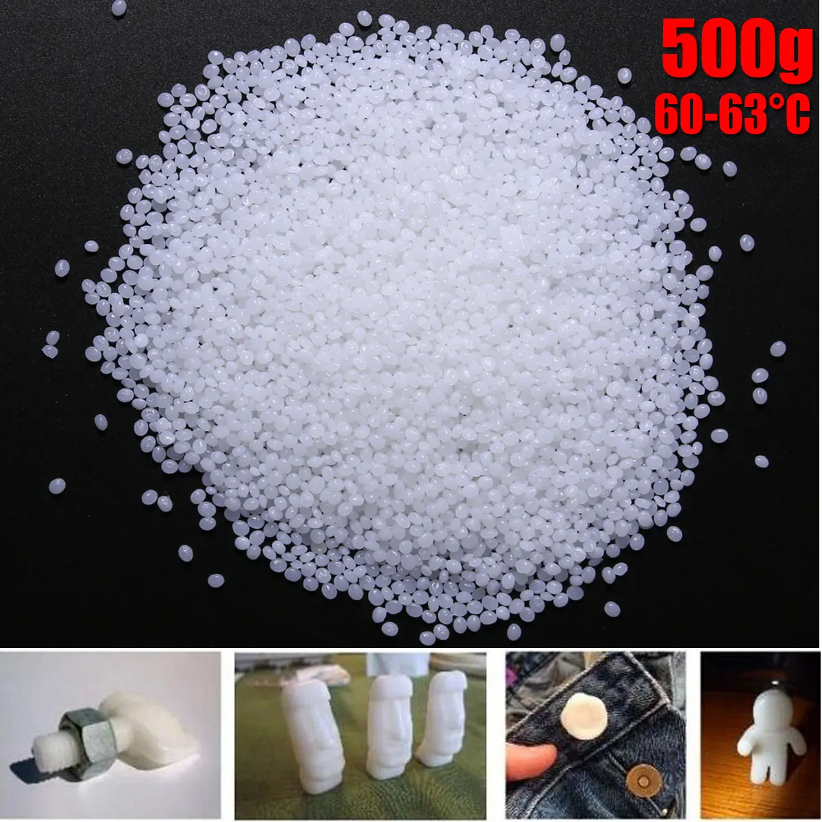 

KIWARM 500g Polymorph Mouldable Plastic Pellets DIY Thermoplastic PCL Plasticmake Polymorph Pellet Handmade DIY Craft Supplies