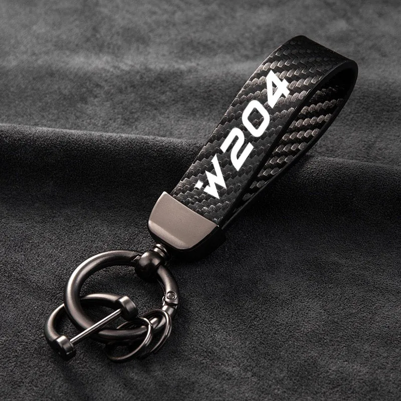 

Leather car keychain horseshoe buckle jewelry key chain for Mercedes Benz AMG W204 with logo Car Accessories