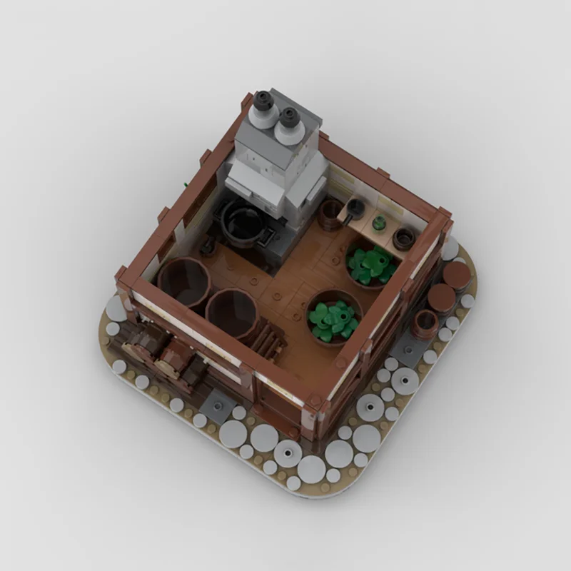Строительный блок MOC средневековый замок пивоварня модель технология кирпичи