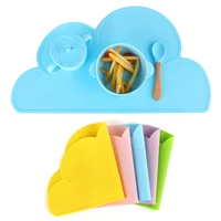 cloud silicone placemat food grade heat resistant kids plate mat dishes kitchen gadget easy cleaning children portable placemat