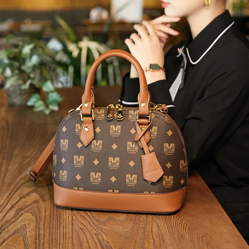 

Brand lady handbag bag female 2022 new senior sense of western style shell bag leather texture single shoulder crossbody bag