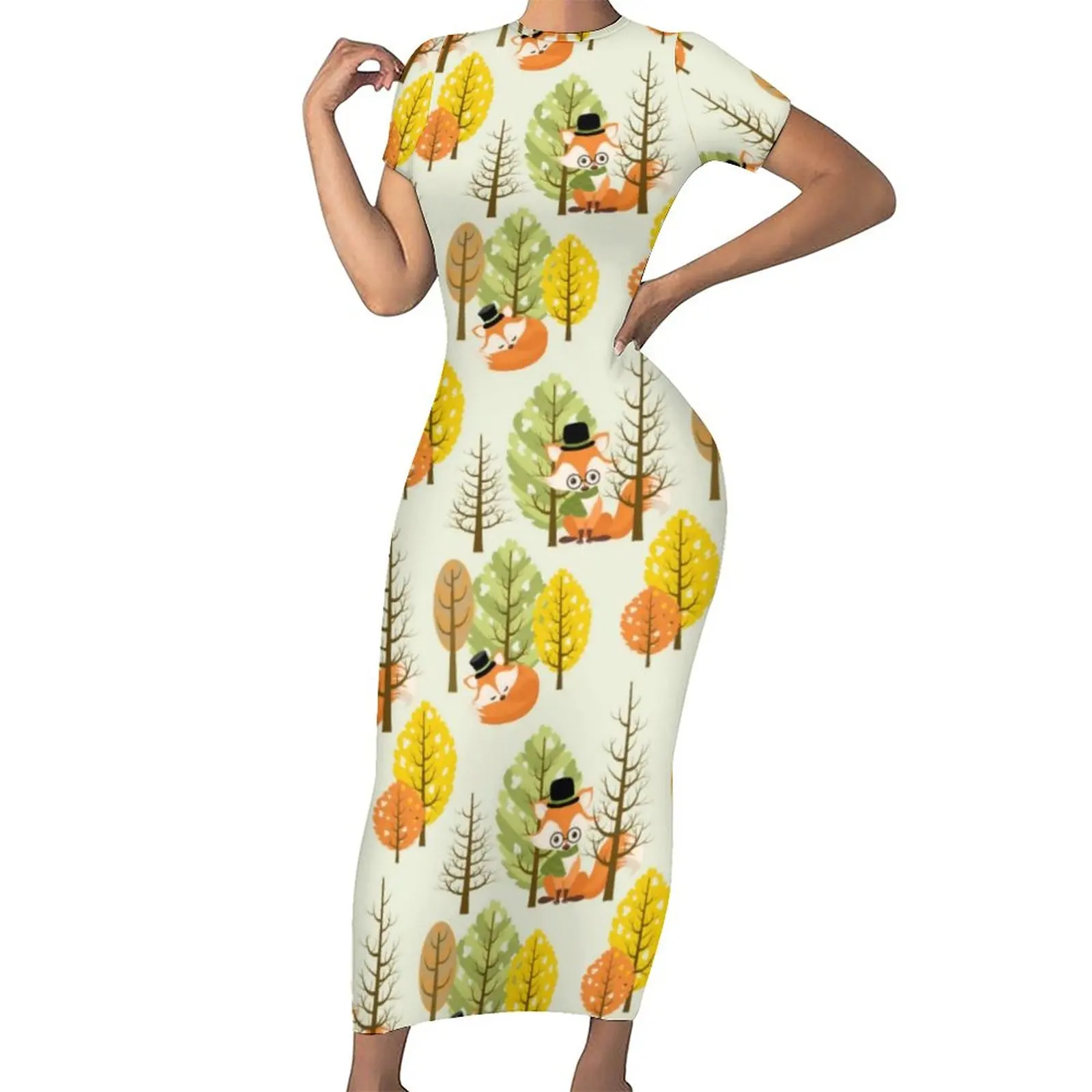 

Женское платье-макси с коротким рукавом, размеры до 5XL