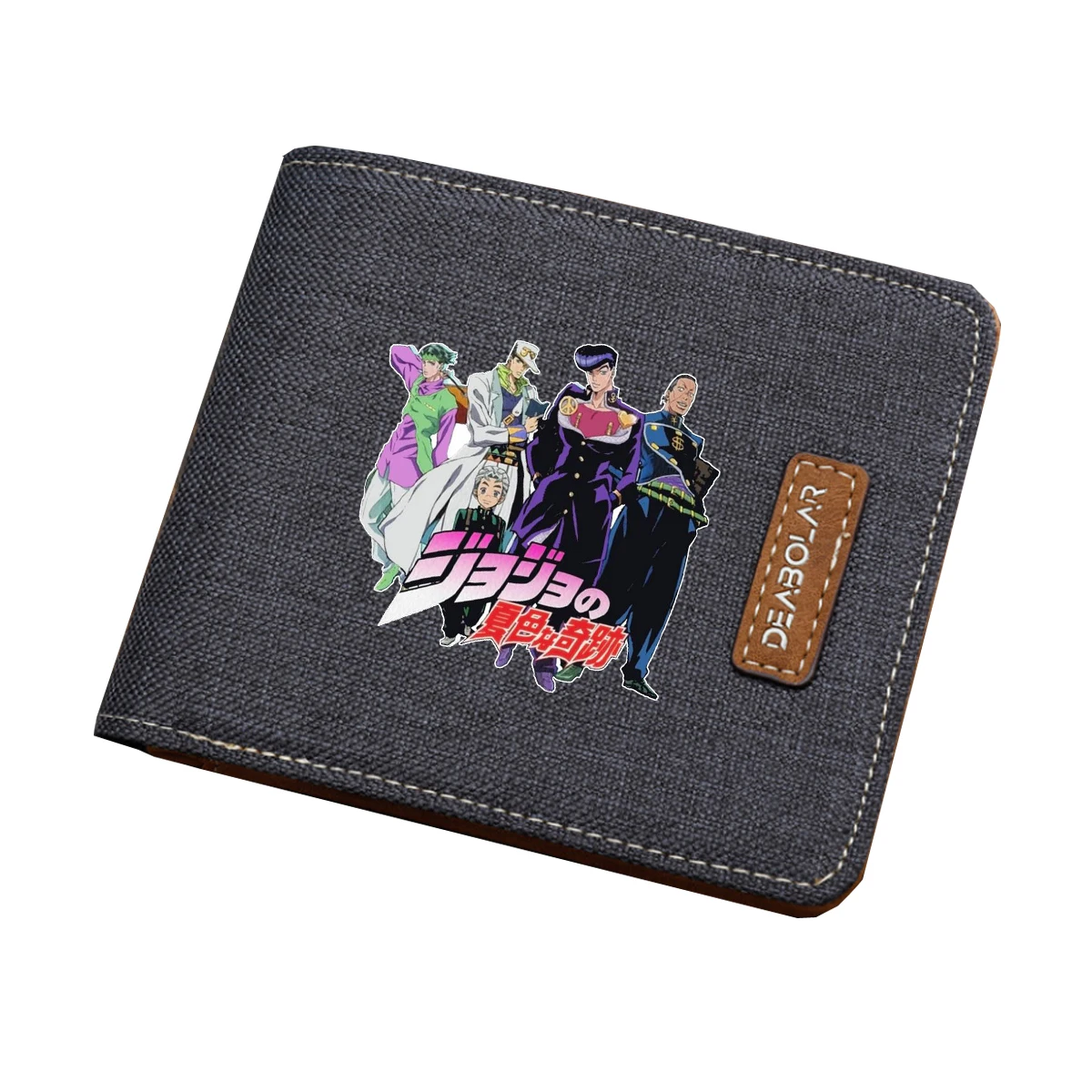 

Холщовый кошелек для мужчин и женщин, короткий бумажник с рисунком аниме «невероятные приключения Джоджо», сумочка для денег и мелочи для п...