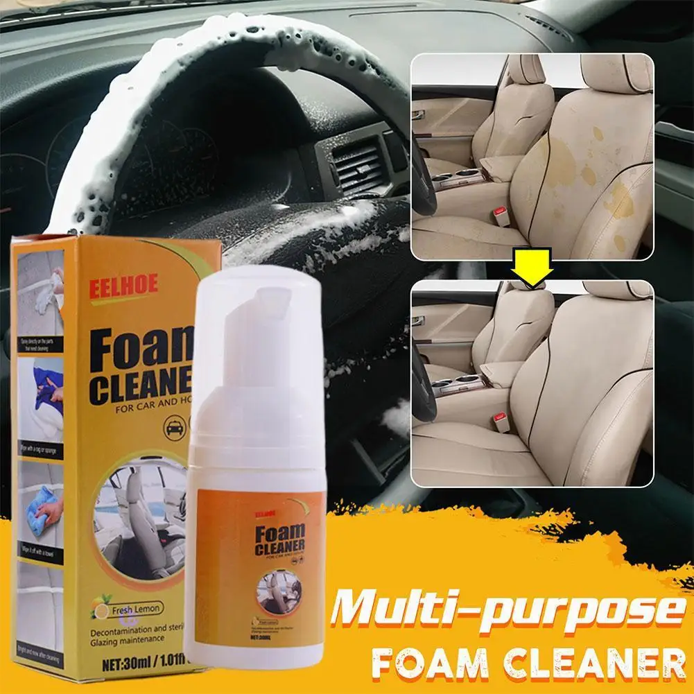 

30/60/100ML Multifunctional Foam Cleaner Car Interior Decontamination Tools Home Cleaning Foam For Car Interior Leather Cle R4L4