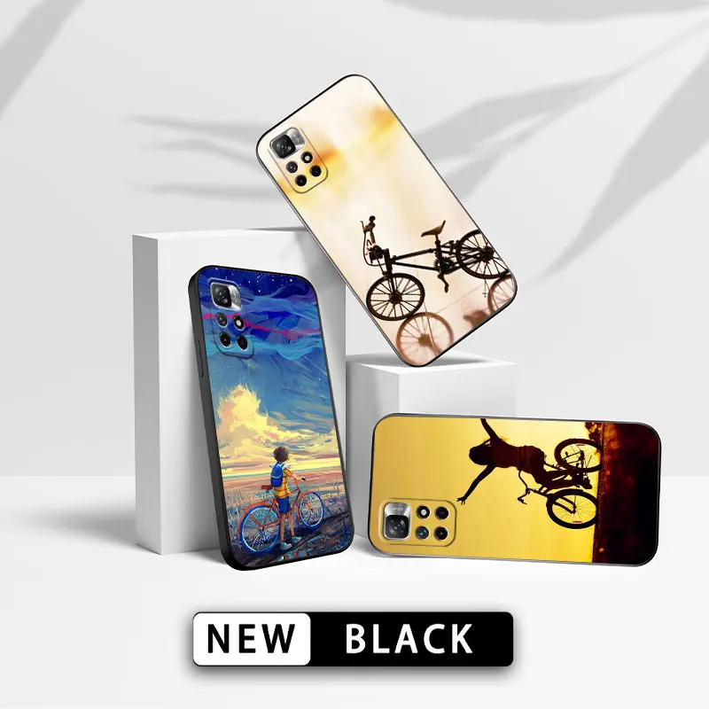

Bike Square Liquid Silicone Phone Case For Xiaomi Redmi Note 12 11 10 9 Pro 10C 9s 7 8 8T 9A 9C 9T K40 Cover Coque