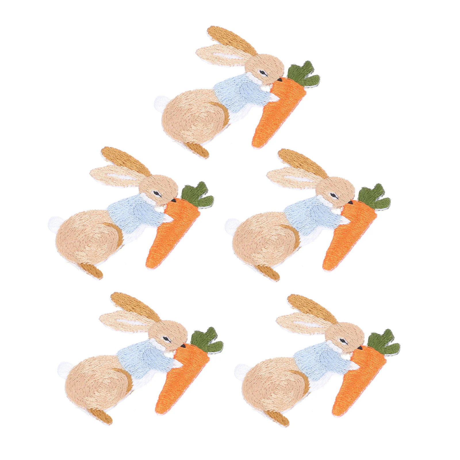

5pcs Diy Clothing Accessories Bunny Applique Decorative Clothes Sew On Applique Rabbit Applique