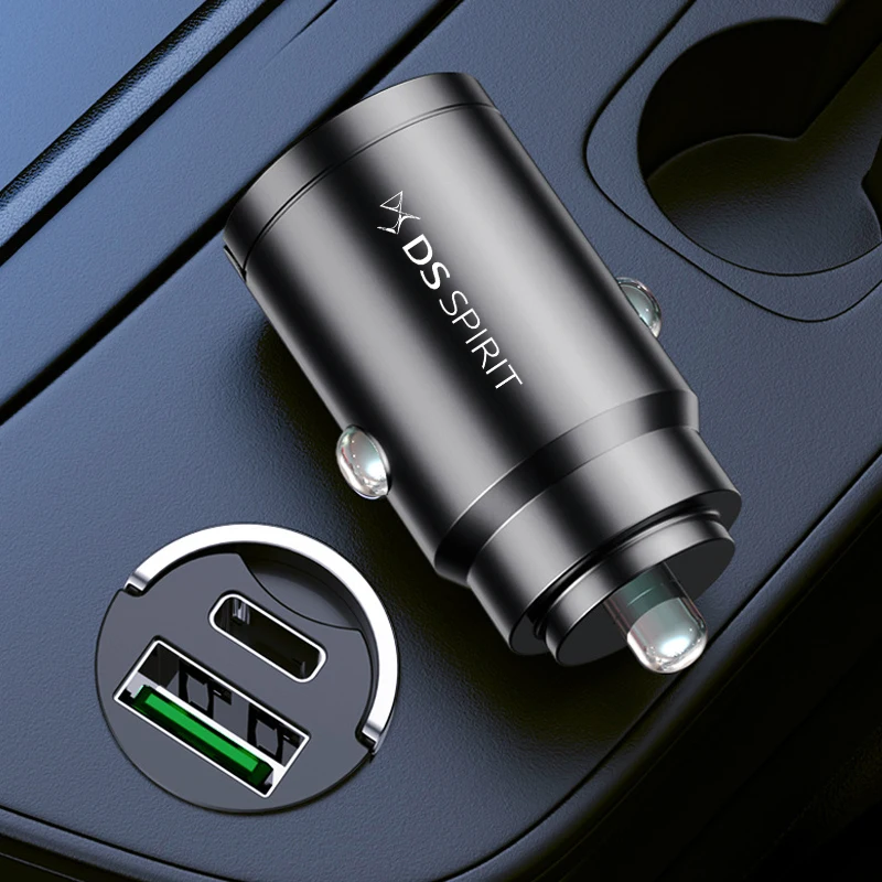 Автомобильное быстрое зарядное устройство 30 Вт автомобильное мини-кольцо для