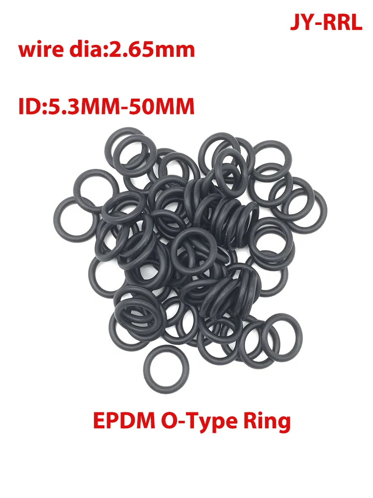 

O-Type Ring Seal Gasket Thickness CS 2.65mmmm ID 5.3~50mm EPDM Rubber Insulated Waterproof Washer Round Shape Nontoxic Black