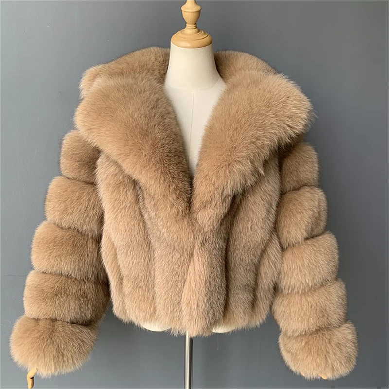 Autumn Winter Mink Fur Coat Women Luxury Faux Fox Fur Coat Thick Warm Lapel Long Sleeve White Black Khaki Fluffy Fur Jacket