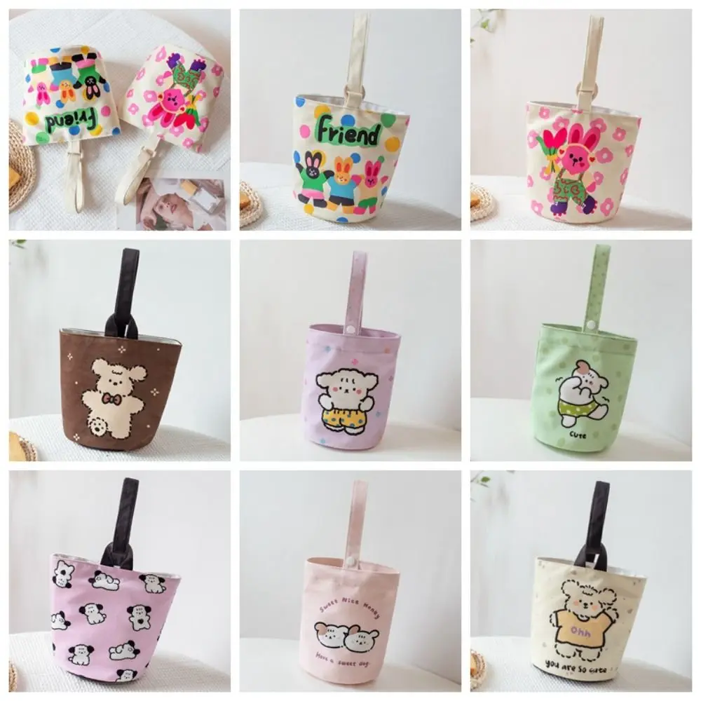 

Rabbit Canvas Bear Bucket Bag Fashion Letter Print Dog Handbag Korean Style Shopping Bag Cartoon Animal Tote Bag Travel