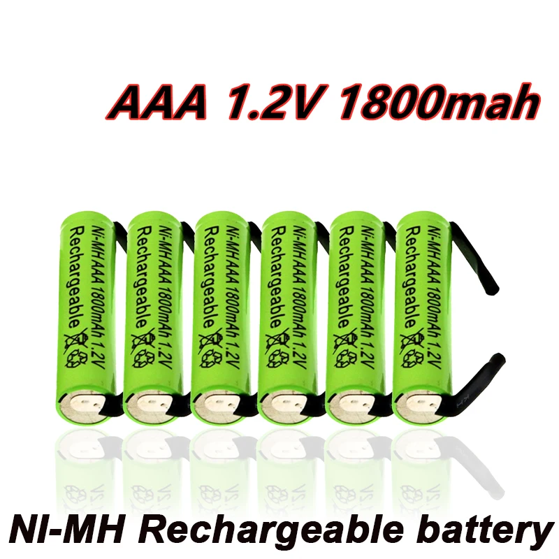 

New Ni-Mh 1.2 V AAA rechargeable battery, 1800mah, with solder pads, suitable for electric shavers, toothbrushes, etc