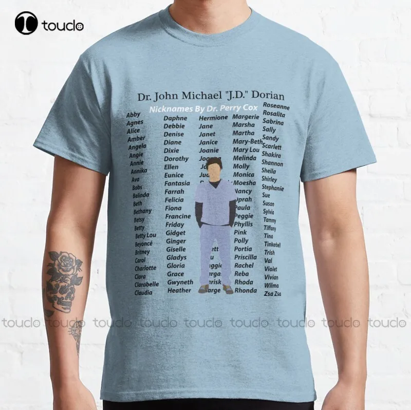 

New Scrubs J.D Classic Funny T-Shirt Cotton Tee Shirt S-3Xl Custom Aldult Teen Unisex Digital Printing Tee Shirts Custom Gift