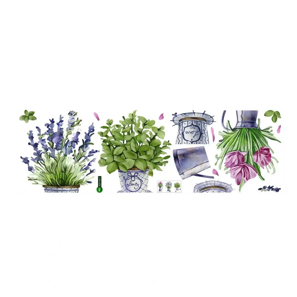 

Wall Stickers Waterproof Wall Sticker Non-fading PVC Plant Flower Bonsai Sticker Decal Wall Art Decor Home Decoration Stickers