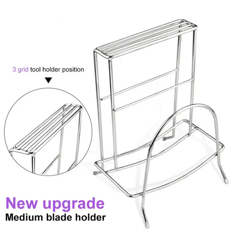 

Corrosion Resistance Stainless Steel Cutting Board Frame Anti-skid Safety Kitchen Knife Storage Holder Tool Storage Rack Kitchen