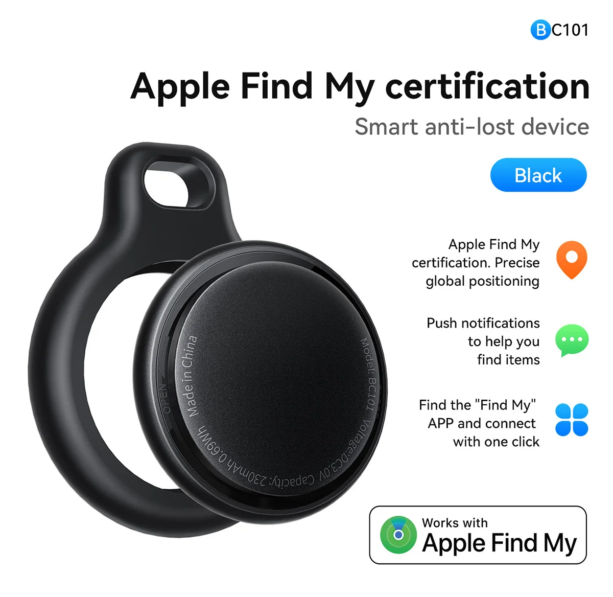 

BC101 Мини GPS трекер Умное устройство против потери напоминания для детей Сумка для домашних животных Кошелек Bluetooth Портативный Finder Локатор отслеживания воздушных меток