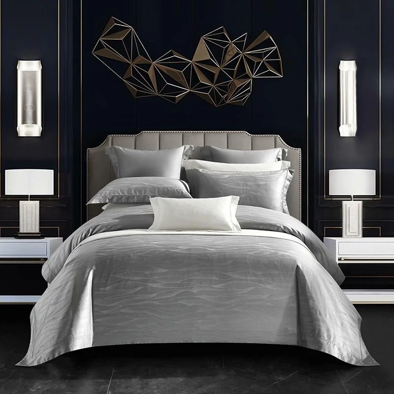 

Modern Abstract Art Premium 800TC Egyptian Cotton Jacquard Duvet Cover set Gray Luxury Soft Bedding Set Bed Sheet Pillowcases