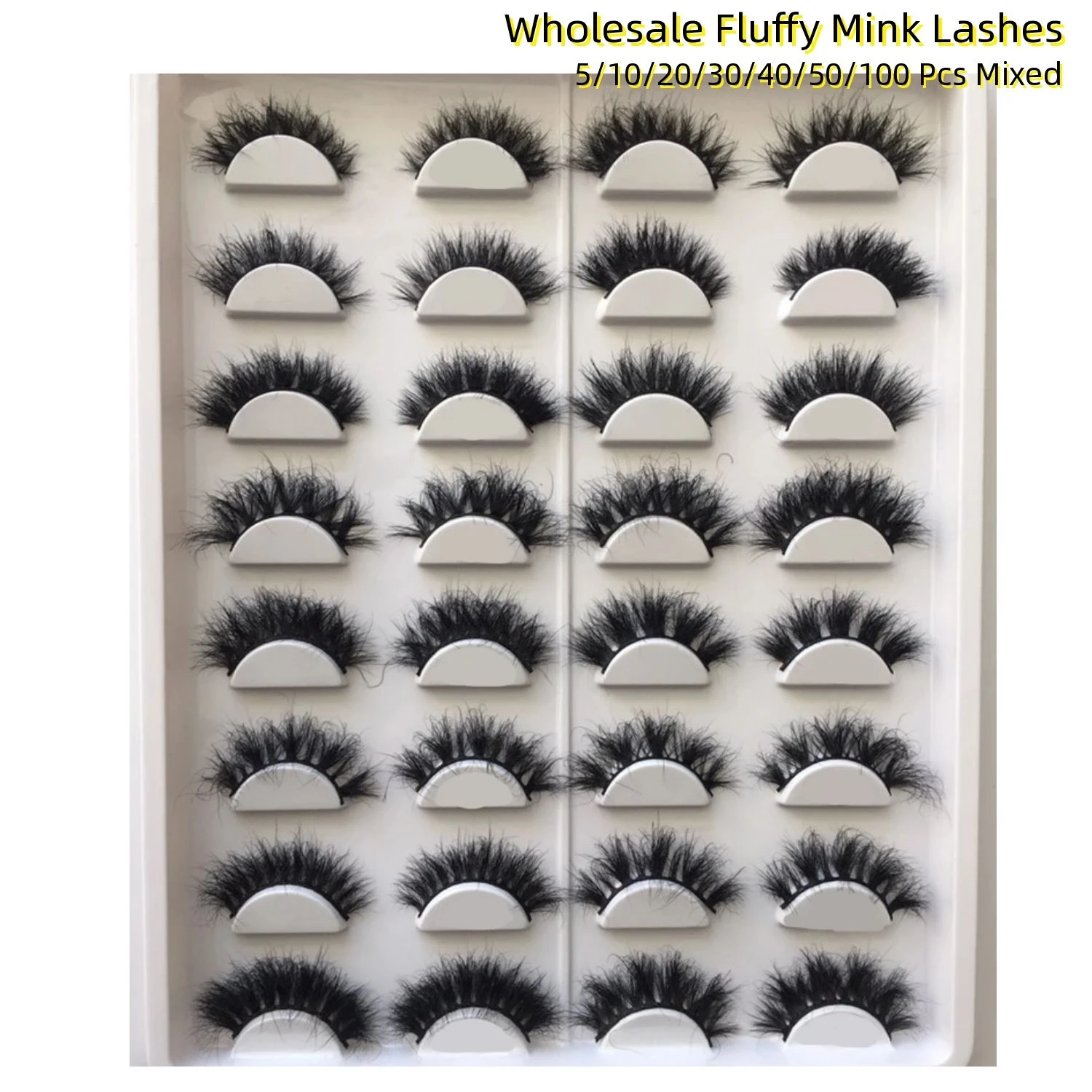 

UEE 3D 15mm-18mm Dramatic Fluffy Mink Hair Lashes Female Makeup Curly Mixed Wholesale In Bulk Supplier Mink False Eyelash