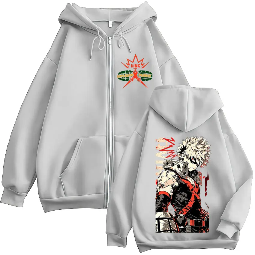 Толстовки на молнии с капюшоном в стиле аниме My Hero Academia Katsuki Bakugo, мужская одежда, модные толстовки с длинными рукавами на молнии, куртки, пальто (art.: 3920dbbf19ca0) - 3920dbbf19ca0