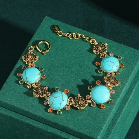 Браслет LOVE GREEN LIVE GREEN с бирюзой и подсолнухом