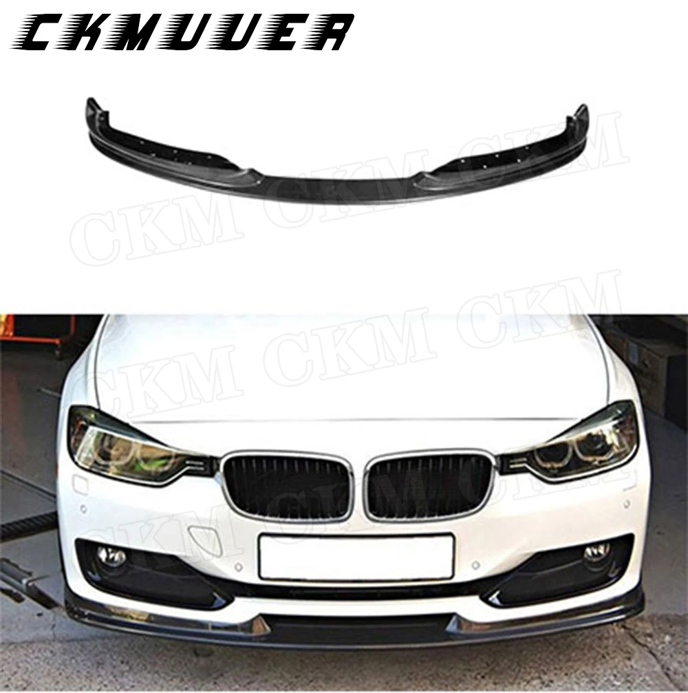 Фото Спойлер переднего бампера из карбона CKMUUER для BMW F30, для BMW 3 серии F30, стандартная базовая комплектация, седан, 4 двери, 2013-2017, FRP №2