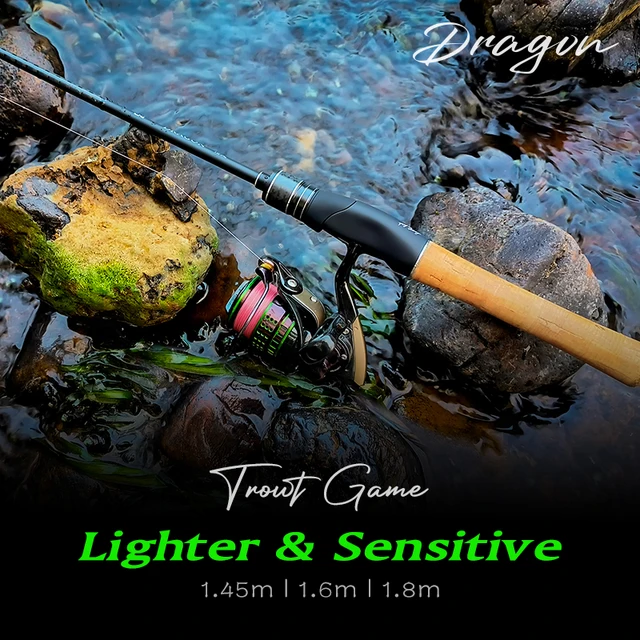 TSURINOYA Trout Game Fishing Rod DRAGON Ⅱ 1.6m 1.8m UL Fast Action  Spinning Casting Carbon Rod For Light Game 1