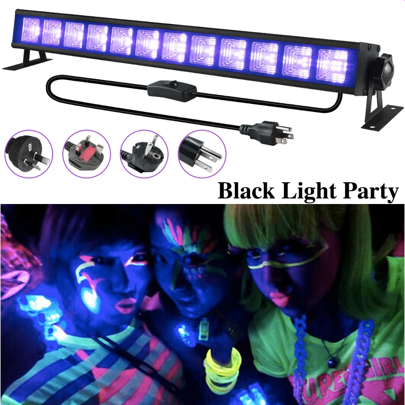 

40 LED Black Light Party DJ Blacklight UV Bar Glow In The Dark Show Light Up Stage Halloween Fluorescent 395nm UV Flood Lights