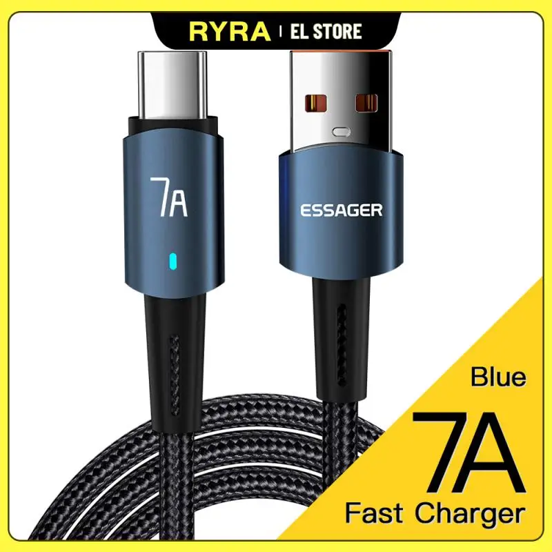 

USB-кабель RYRA 7A типа C для Realme Oneplus OPPO 100 Вт Быстрая зарядка USB C зарядное устройство Шнур для передачи данных для Huawei P30 P40 Pro Samsung