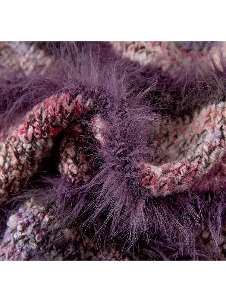 Кардиган женский вязаный в полоску с V-образным вырезом