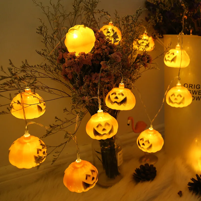 

Halloween Pumpkin Bat Spider Light String Glowing Horror Led Decorative Lamp Trick Or Treat Happy 2023 Halloween Day Decor