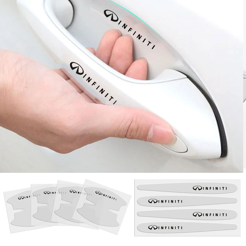 

Наклейки с защитой от царапин на дверную ручку автомобиля, защитные наклейки для Infiniti с логотипом G20 G35 G37 FX35 Q30 Q50 Q60 Q70 QX50 QX60 QX70 QX80