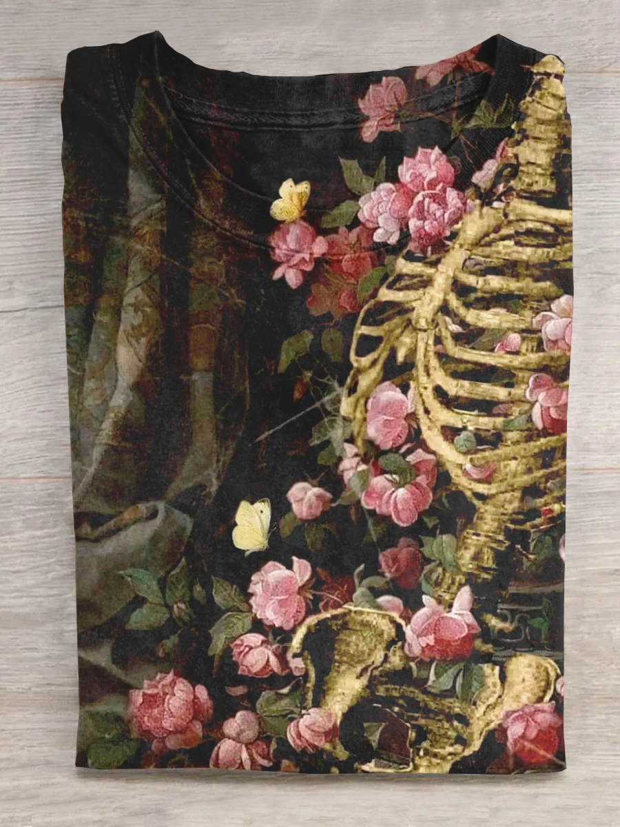 

Skull Gothic Hell Art T-Shirt Autumn and winter long-sleeved tops for men and women