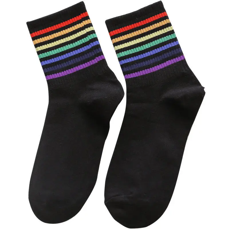 10 Pairs/Lot Colorful Lines Socks Universal for All Seasons Women's Mid-Tube Ins Trend Fashion Checkerboard Green Stockings