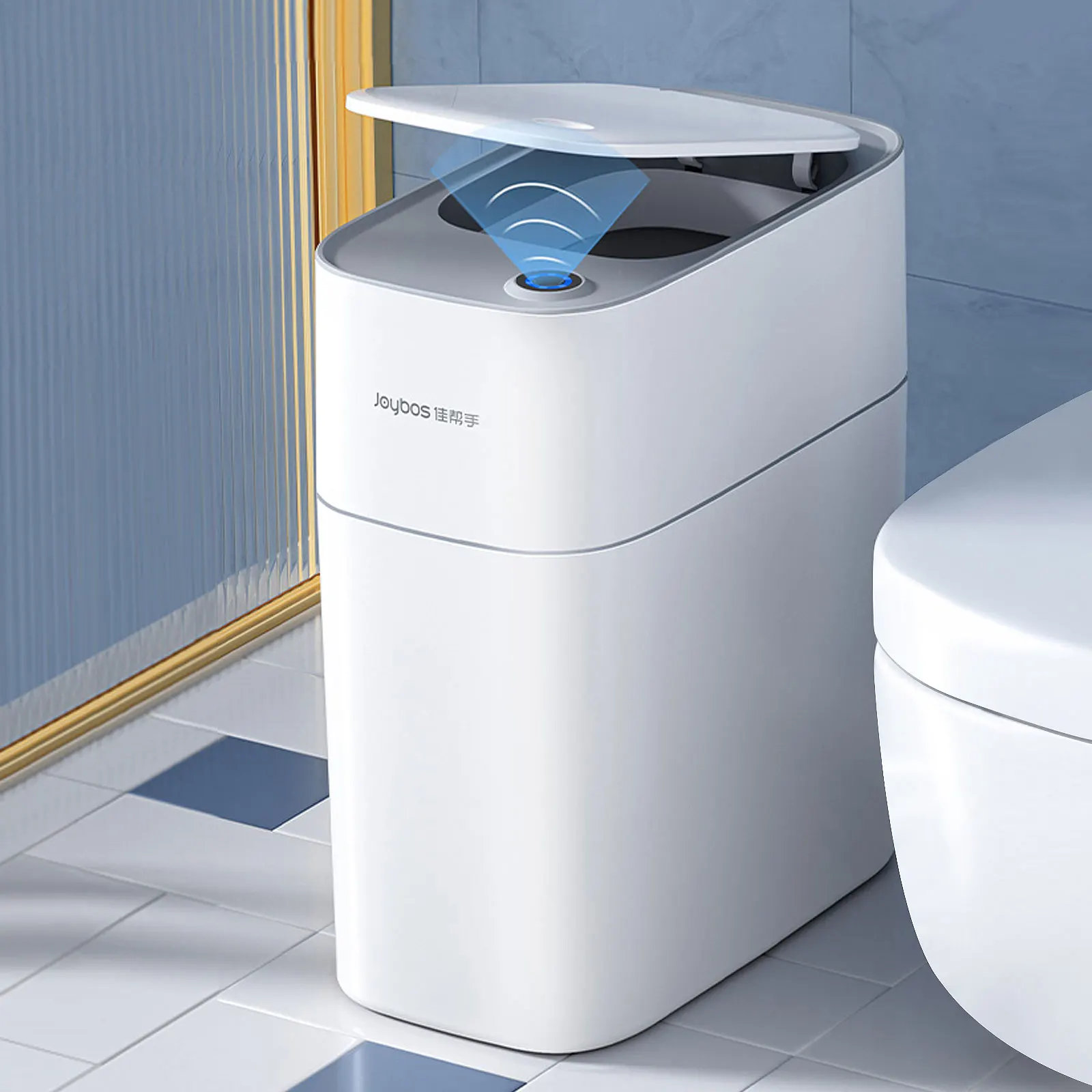 14L Bathroom Automatic Sensor Trash Can Smart Home,Automatic Bagging Smart Garbage Bin For Home Toilet Kitchen