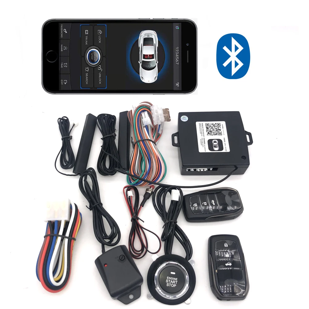 

Engine Remote Start Push Start-Stop Button To Start Ignition System Central Locking Keyless Entry Mobile Phone APP