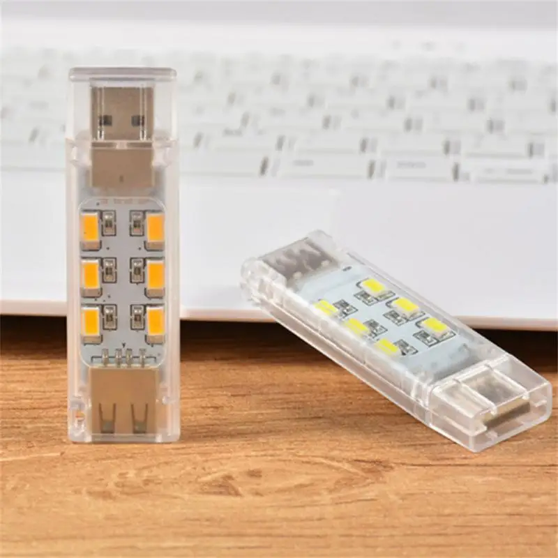 

Светодиодная USB лампа портативное освещение DC5V Двусторонняя яркая лампа для чтения мини ночник лампа компьютерная Мобильная мощная лампа