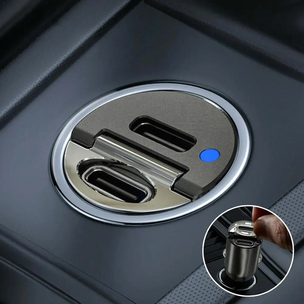 

100 Вт мини автомобильное зарядное устройство QC3.0 PD3.0, быстрая зарядка G USB, автомобильное скрытое зарядное устройство для телефона, зарядное у...