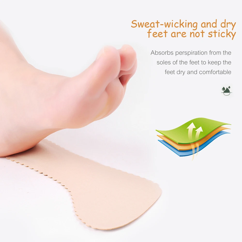 

Pad 1 Pad Women Anti-slip Feet Leather Sweat-absorbent Seven-point Insoles Heel Orthotics Half Inserts Insoles High Pair Massage