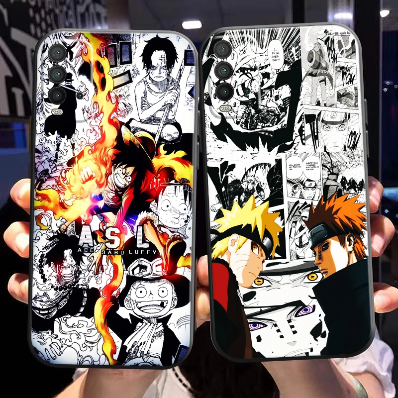 

Naruto One Piece Dragon Ball For Xiaomi Redmi Note 10 9 5G 10S 10T 9S 9T Phone Case Redmi 10 9 9T 9A 9C Liquid Silicon TPU Soft