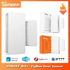 Датчик открытиязакрытия дверей и окон SONOFF DW2 WiFi SNZB-04 Zigbee, датчики открытиязакрытия дверей, уведомления приложения EWeLink, охранная сигнализация для умного дома