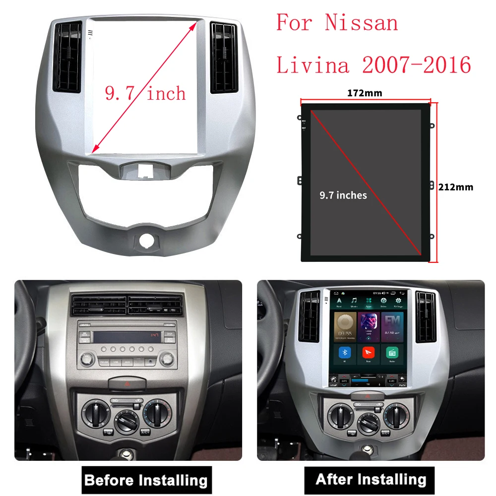9 7-дюймовые Fascias для Nissan Livina 2007-2016 Автомобильный радиоприемник Стерео 2 Din Головное