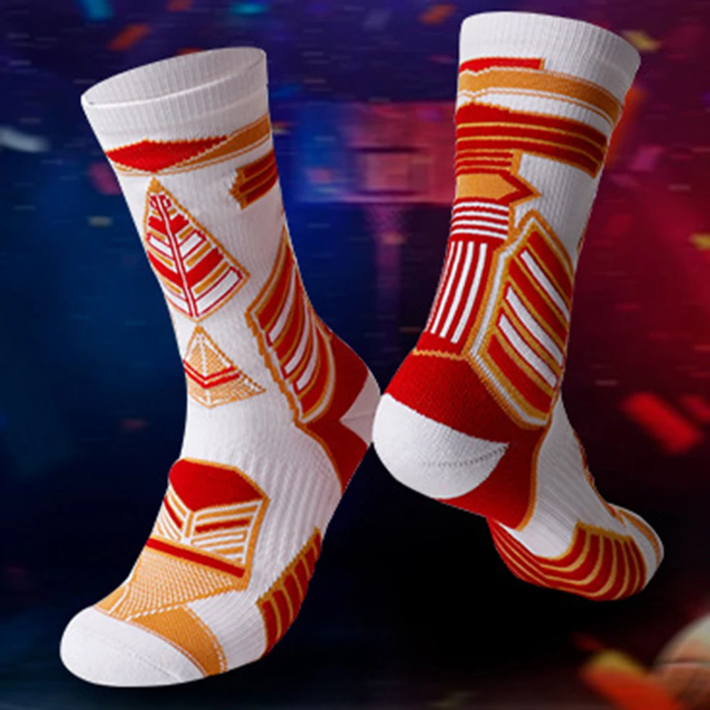 

Basketball Socks Cushioned Crew Moisture Control Thickened for Hiking Running Cushion Training Crew Socks 1 Pair