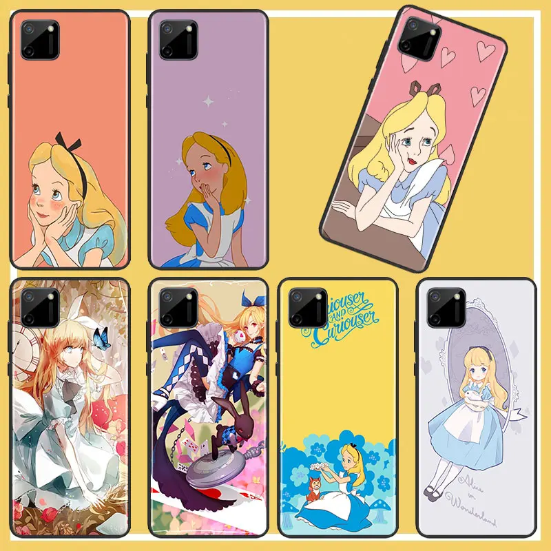 

Alice in Wonderland Phone Case For OPPO Find X2 X3 X5 Pro Lite Neo 5G Reno 4 5 6 7 Lite Z 4G 5G Pro SE Black luxury Soft Back