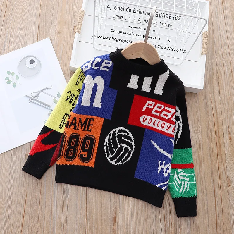 

Boys Sweaters Spring Autumn 1 To 9 Years Old Children Woolen Pullover Sweatshirts For Baby Clothes Kids Knitting Sweater Girls