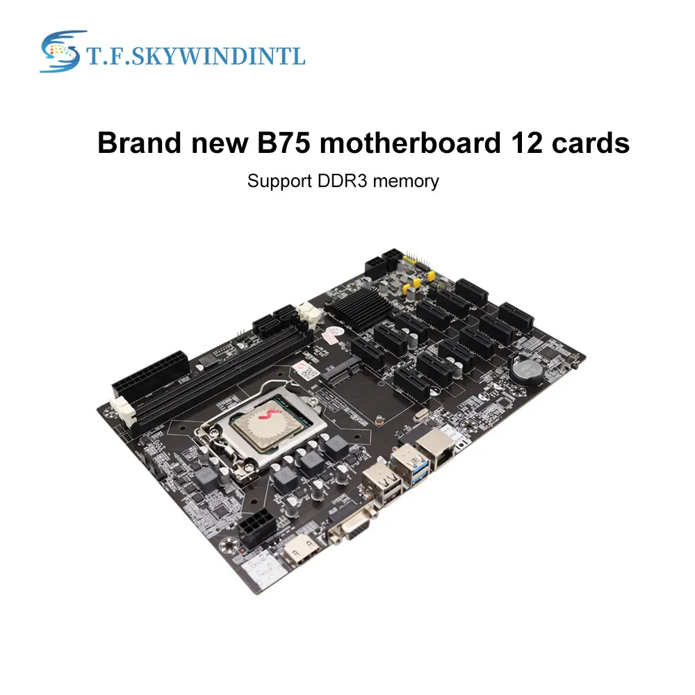 

Материнская плата B75 12 PCIE ETH для майнинга ЦП LGA1155 MSATA USB3.0 SATA3.0 поддержка DDR3 ОЗУ B75 BTC материнская плата для майнинга